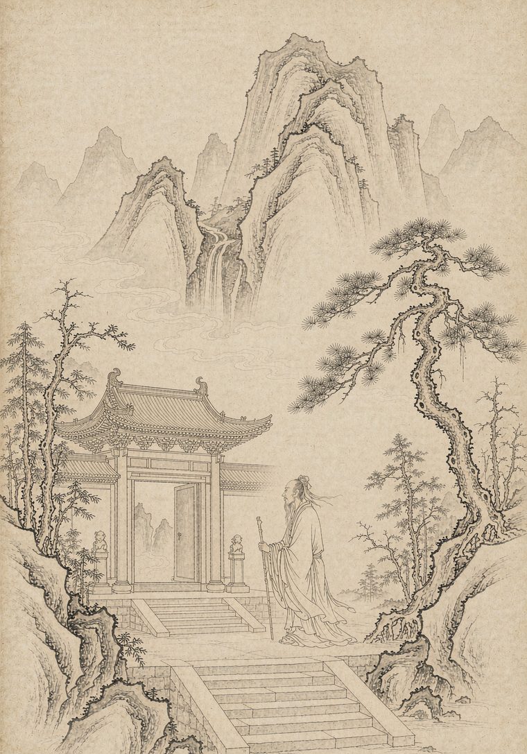 阎政昌　传道意境图